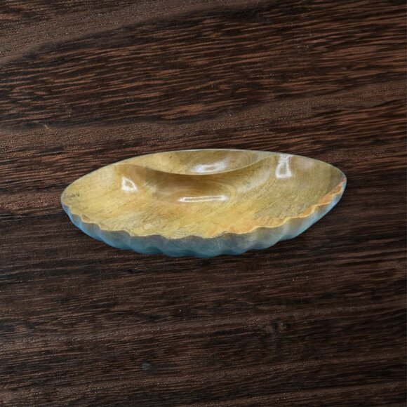 MCM Vintage Waimea Valley Mango Wood Clamshell Serving Dish Chips Dip - Picture 3 of 7